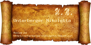 Unterberger Nikoletta névjegykártya